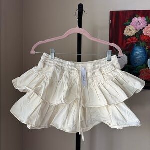 Talulah Cream Ruffled Mini Skirt NWT